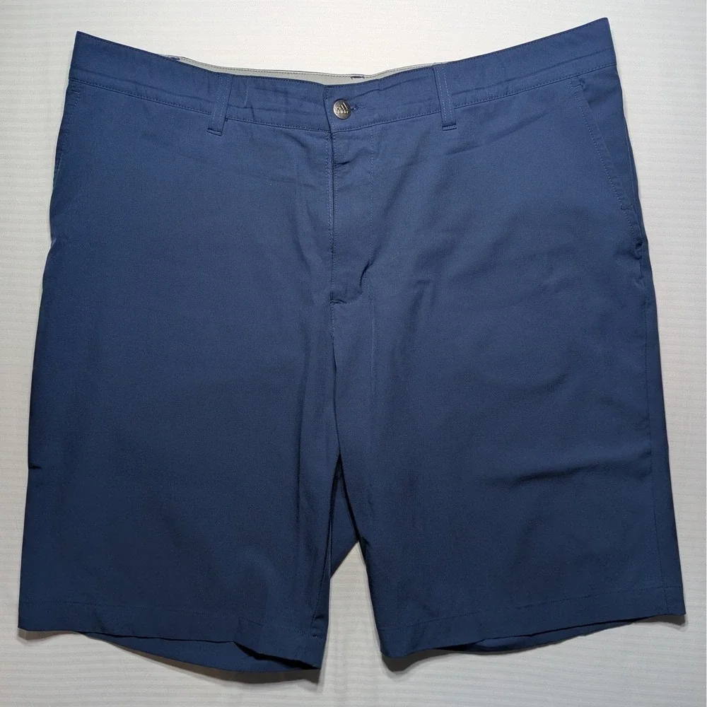 Adidas Golf Shorts Mens Blue Flat Front Stretch Performance Active Shorts
